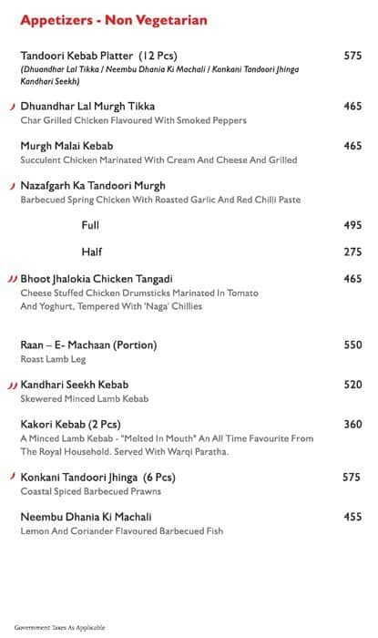 Menu at Machaan Restaurant, Kolkata, 164/1