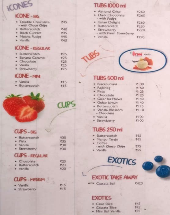 Arun Ice Cream Menu Menu For Arun Ice Cream Thudiyalur Coimbatore