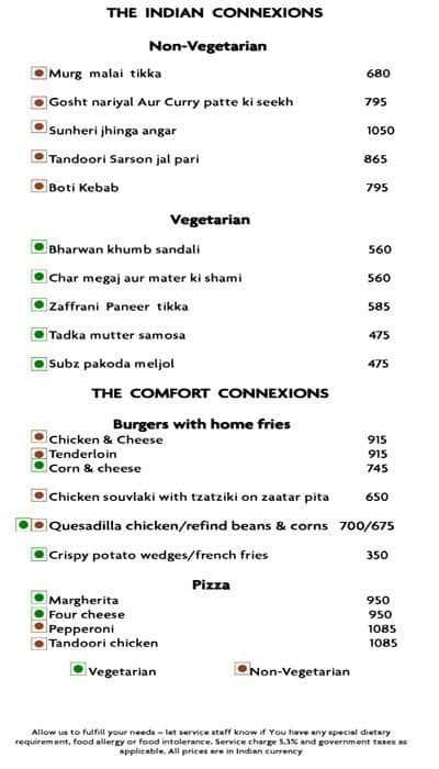 Connexions - Crowne Plaza Menu - Zomato