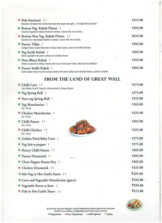 Silver Spoon menu