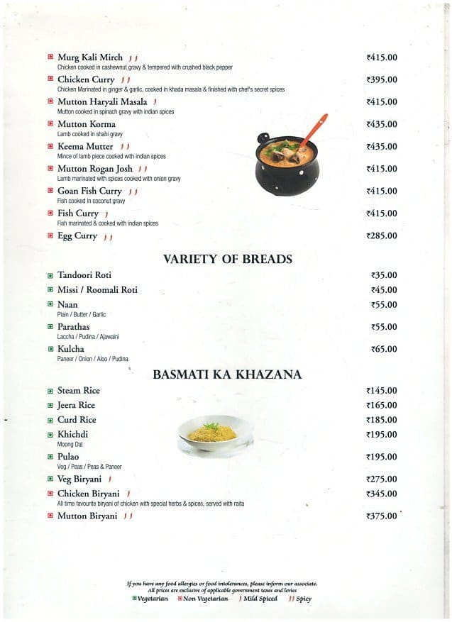Silver Spoon menu