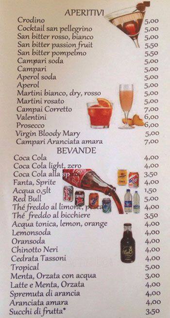 Menu di Caffè Valentini Di Felli 