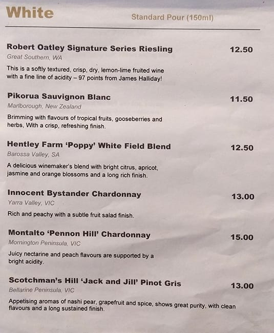 Menu at Palace Balwyn Cinema cafe, Deepdene