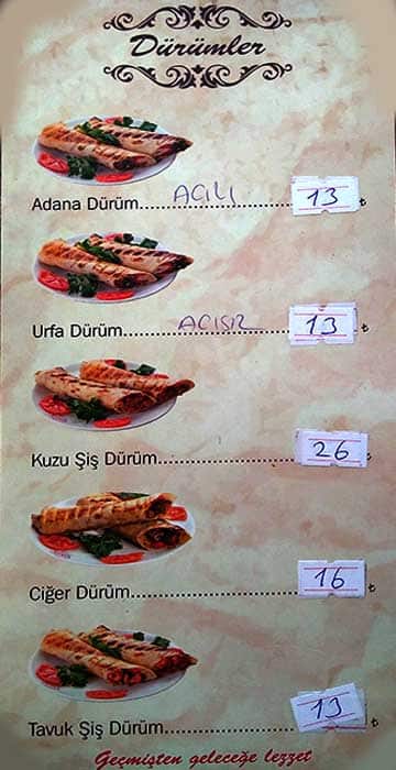 ezme durum evi menu menu for ezme durum evi sagmalcilar istanbul