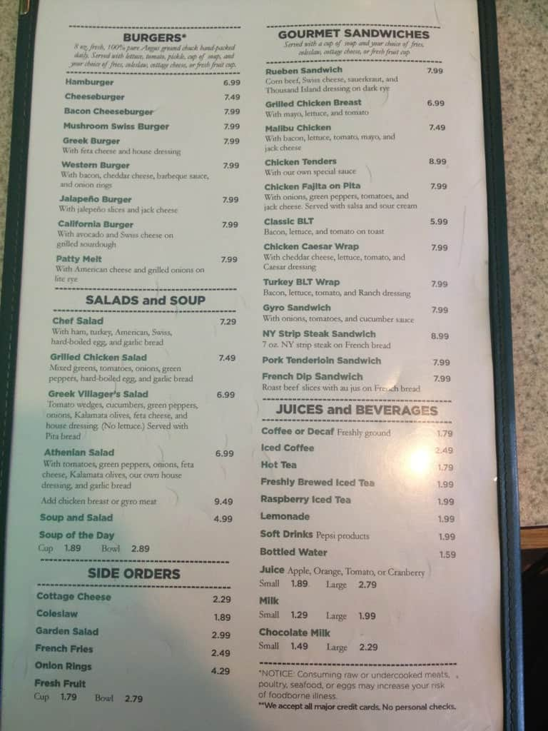 Jimmy's Pancake House, Bettendorf Menu