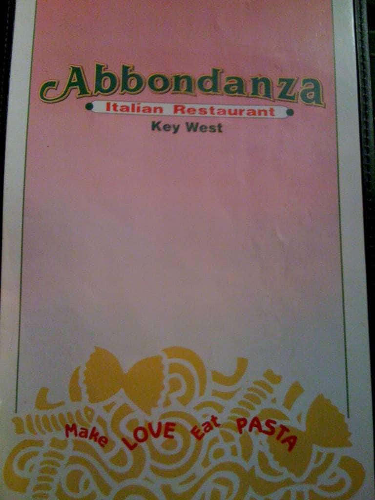Abbondanza Italian Restaurant Menu Urbanspoon/Zomato