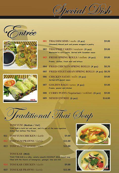 Menu At Zab Isan Restaurant Gold Coast