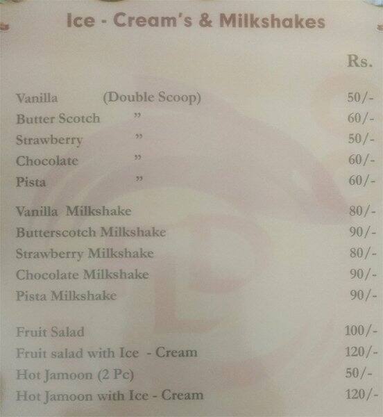 Ugadi Restaurant menu