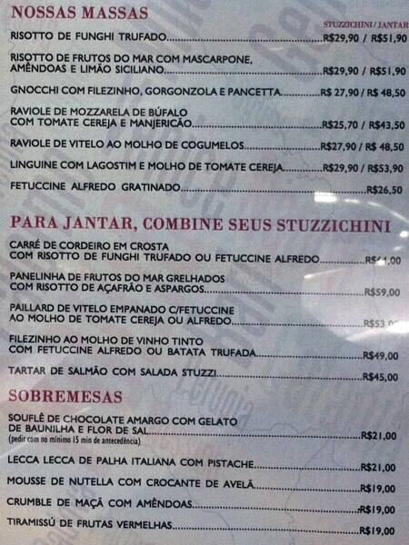 Stuzzi menu