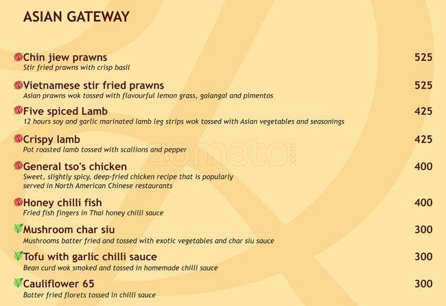 Spin Cafe menu
