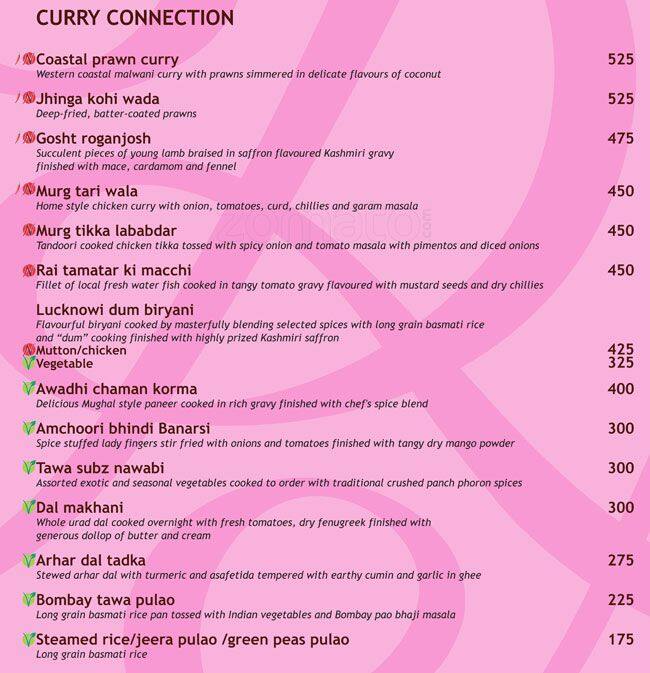 Spin Cafe menu