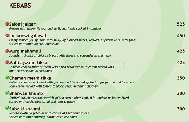 Spin Cafe menu