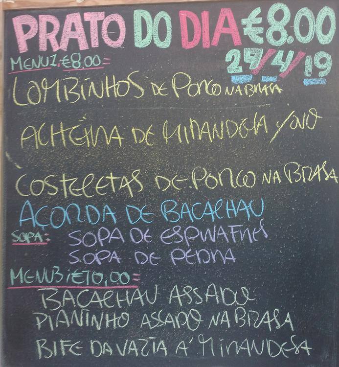 Mimo da Anta menu