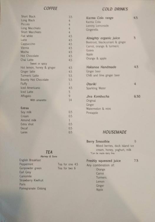 Carta de Cafe One2One