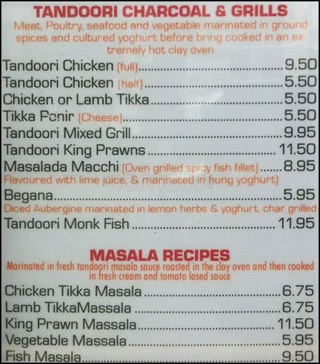 Carta de The Meghna Tandoori