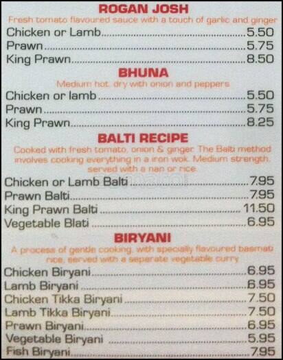 Carta de The Meghna Tandoori