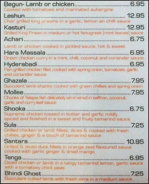 Carta de The Meghna Tandoori
