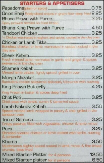 Carta de The Meghna Tandoori