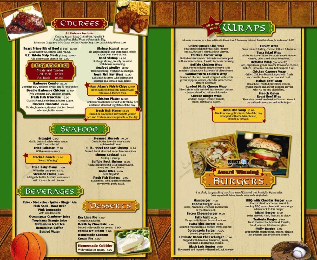 Shenanigans Sports Pub Menu,Menú para Shenanigans Sports Pub, Hollywood