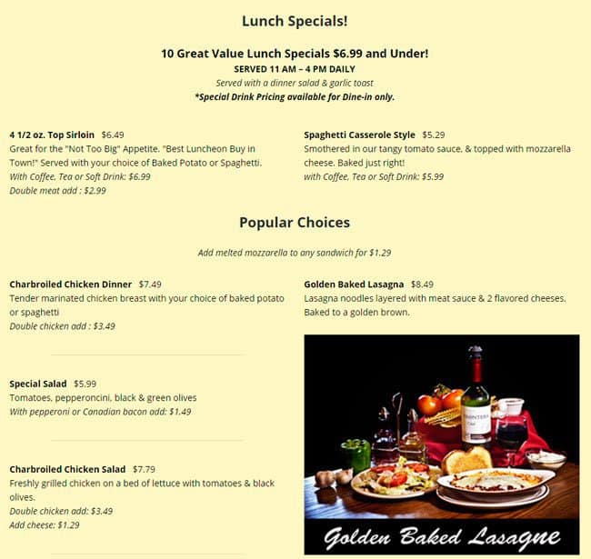 Menu at Angelo's Spaghetti & Pizza House Irving pizzeria, Irving