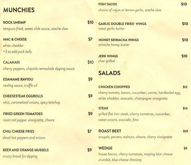 Prime Stache American Bistro Menu Urbanspoon/Zomato