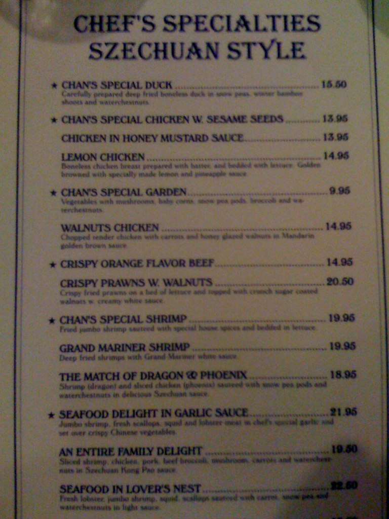 Carta de Chan's Dragon Inn