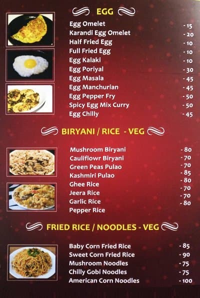 Sree Amma Mess menu
