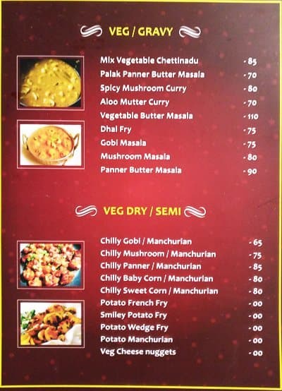 Sree Amma Mess menu