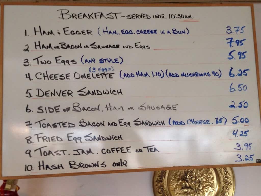 Menu at Beans Restaurant, Nisku