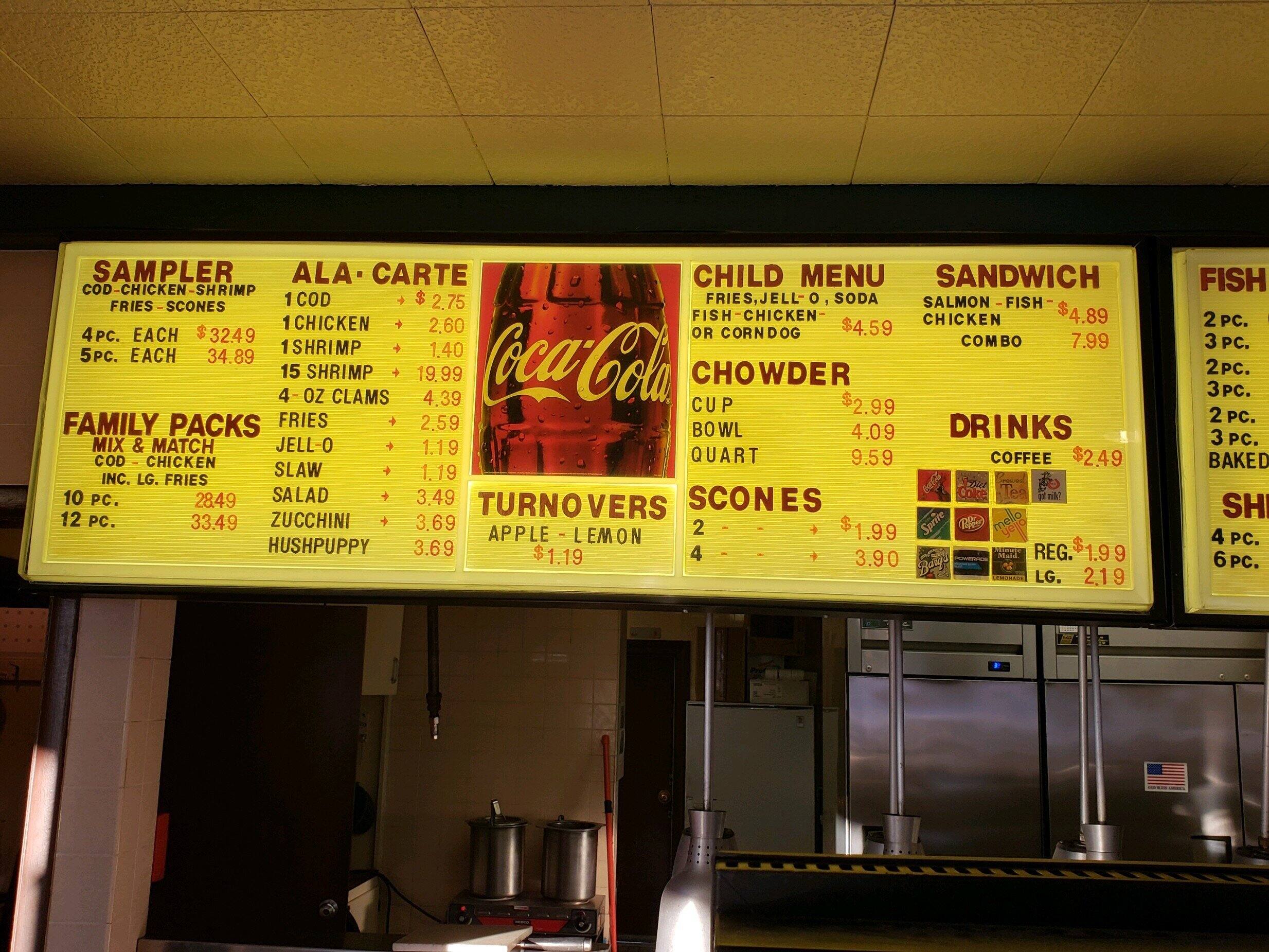 Menu at Gangplank restaurant, Idaho Falls