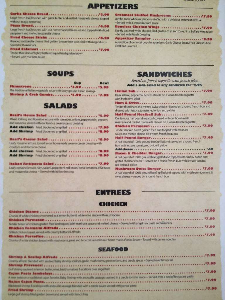 Sweet Basils Bistro Menu, Menu for Sweet Basils Bistro, Panama City