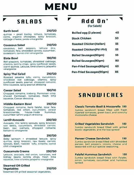 HEAL- Healthy Eating And Living menu