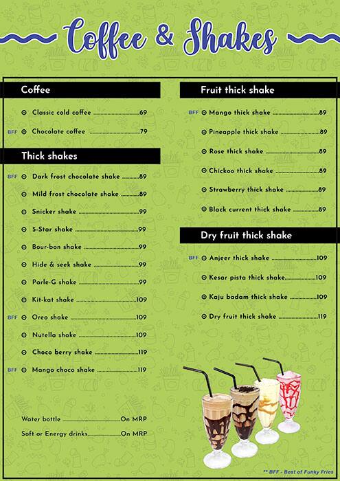 Funky Fries menu