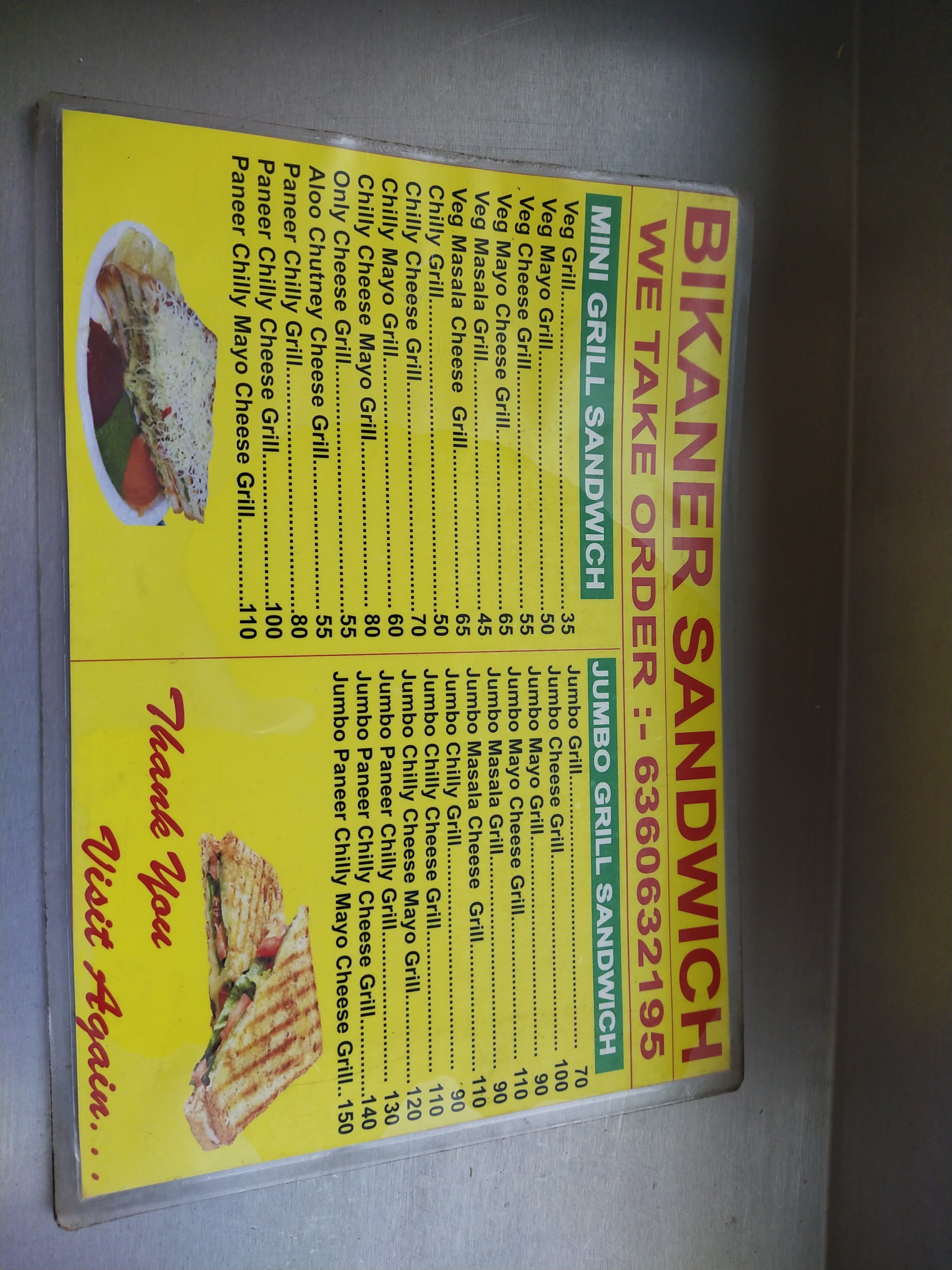Menu of Bikaner Sandwich, Ghansoli, Navi Mumbai
