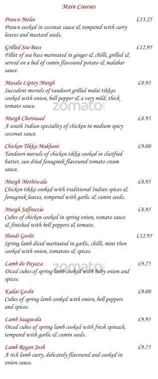 Swagat Richmond menu
