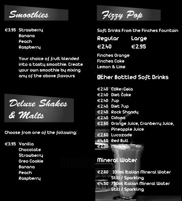 Menu at Harveys Balbriggan pub & bar, Balbriggan, Drogheda Street