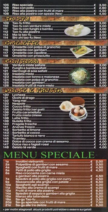 Menu di SushiSun Ely bar casilina 