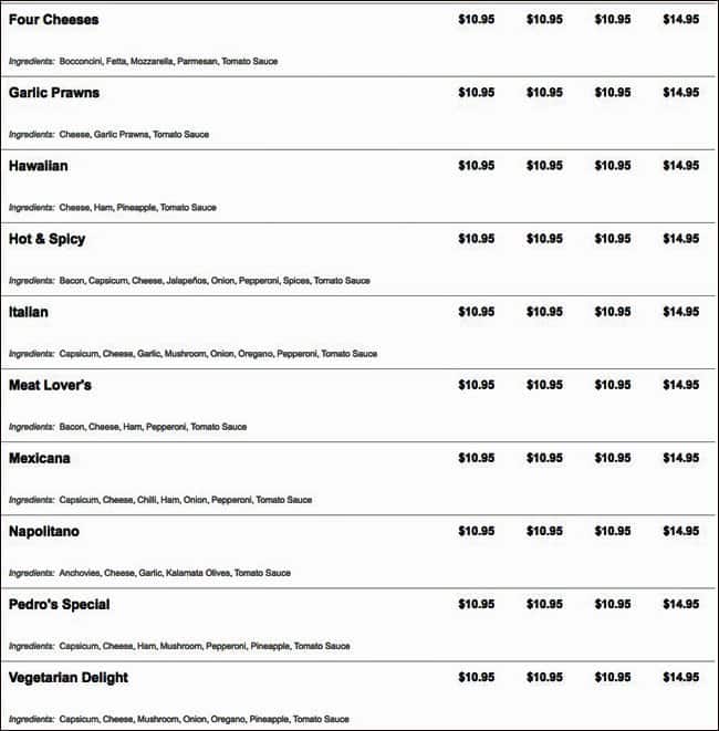 Menu at SPUDS AND MORE pizzeria, Morphett Vale