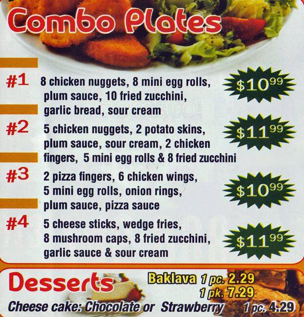 Menu at Pineview Pizza Italian & Greek restaurant, Ottawa