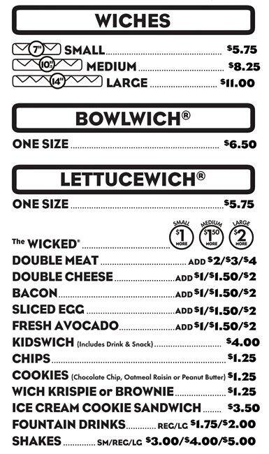 Menu at Which Wich fast food, Conroe, Farm to Market Rd 1488 #205