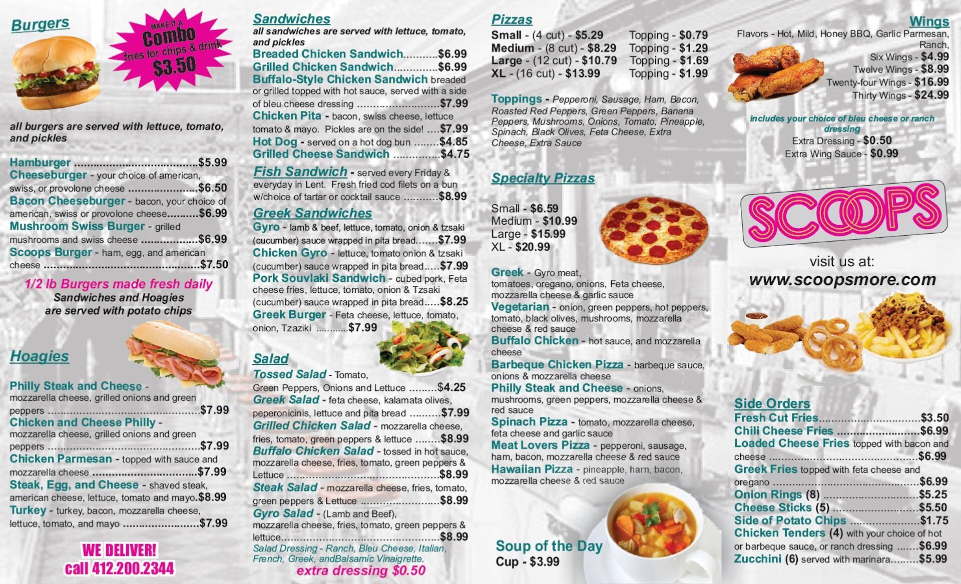 Scoops & More a Pittsburgh Foto del Menu con Prezzi Urbanspoon/Zomato