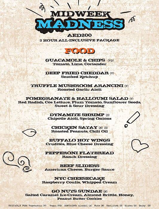 Menu at Lock, Stock and Barrel Grand Millennium, Dubai