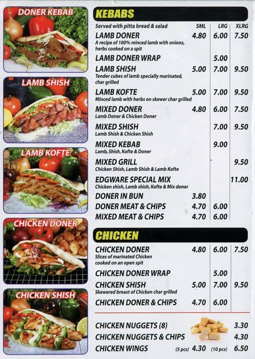 Edgware Kebab House Menu, Menu for Edgware Kebab House, Edgware, London ...