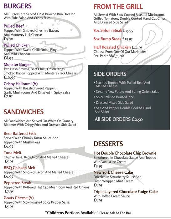 Barça - Canal-side Bar, Castlefield - Manchester menu