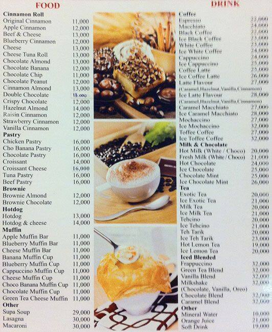 Cinnamon & Coffee Menu, Menu untuk Cinnamon & Coffee, Setiabudi