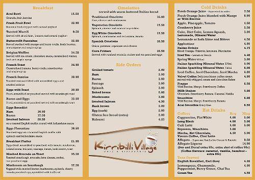 kirribilli yacht club restaurant menu