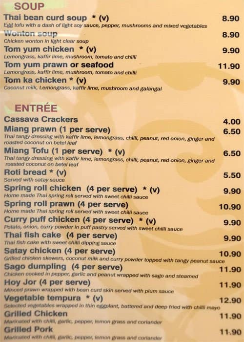 Khao San Road Menu, Menu for Khao San Road, Moonee Ponds, Melbourne