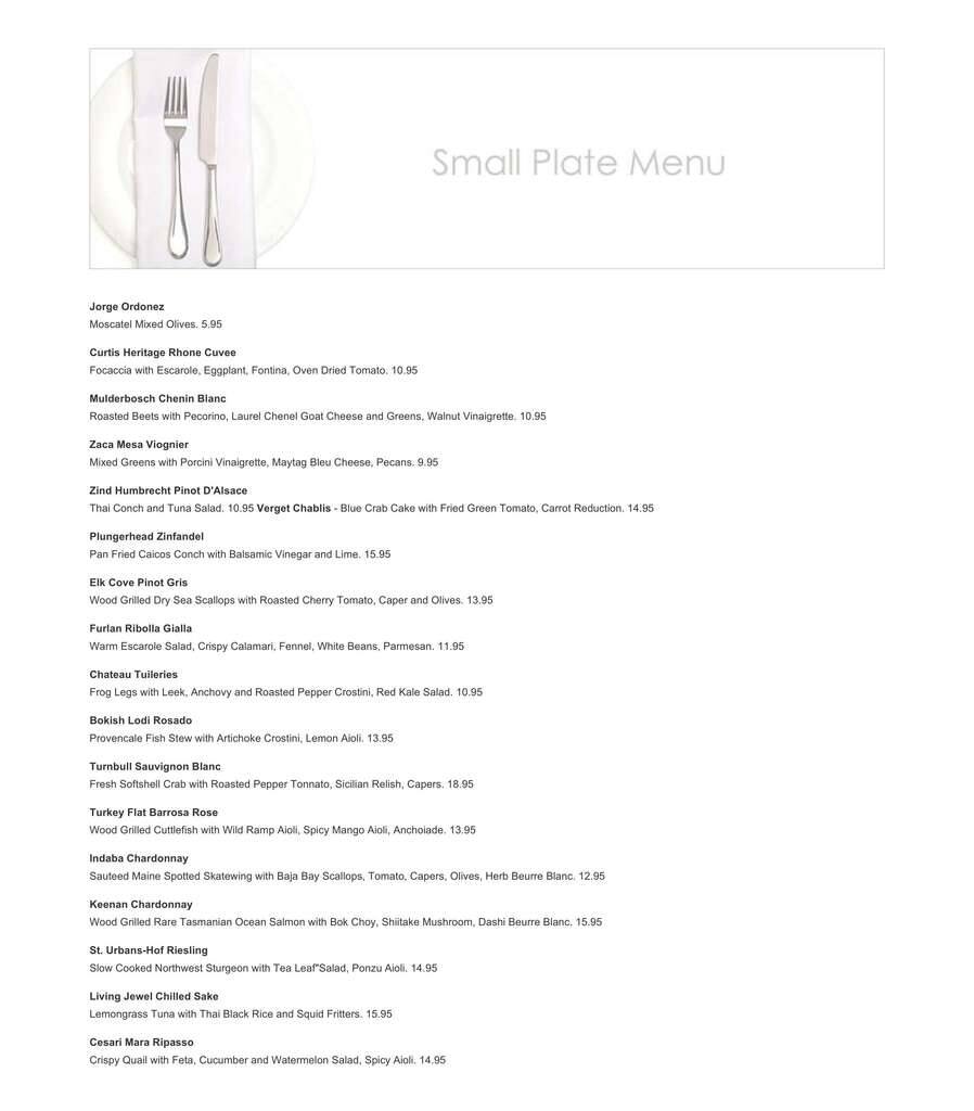 Menu at 11 Maple Street restaurant, Jensen Beach