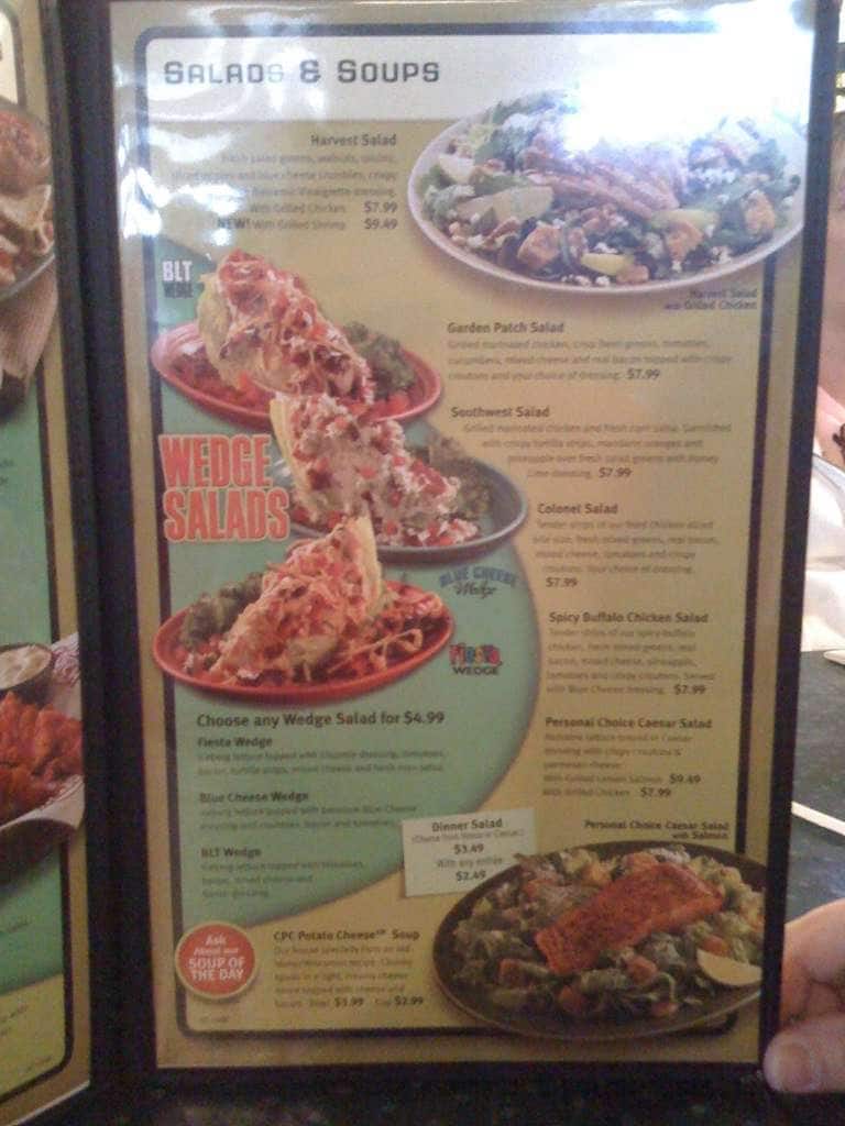 Menu at Cotton Patch Cafe, Waco