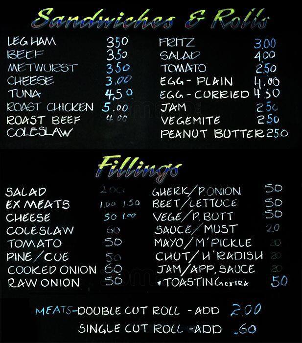 Topz Shopz Select Deli Menu, Menu for Topz Shopz Select Deli, Para